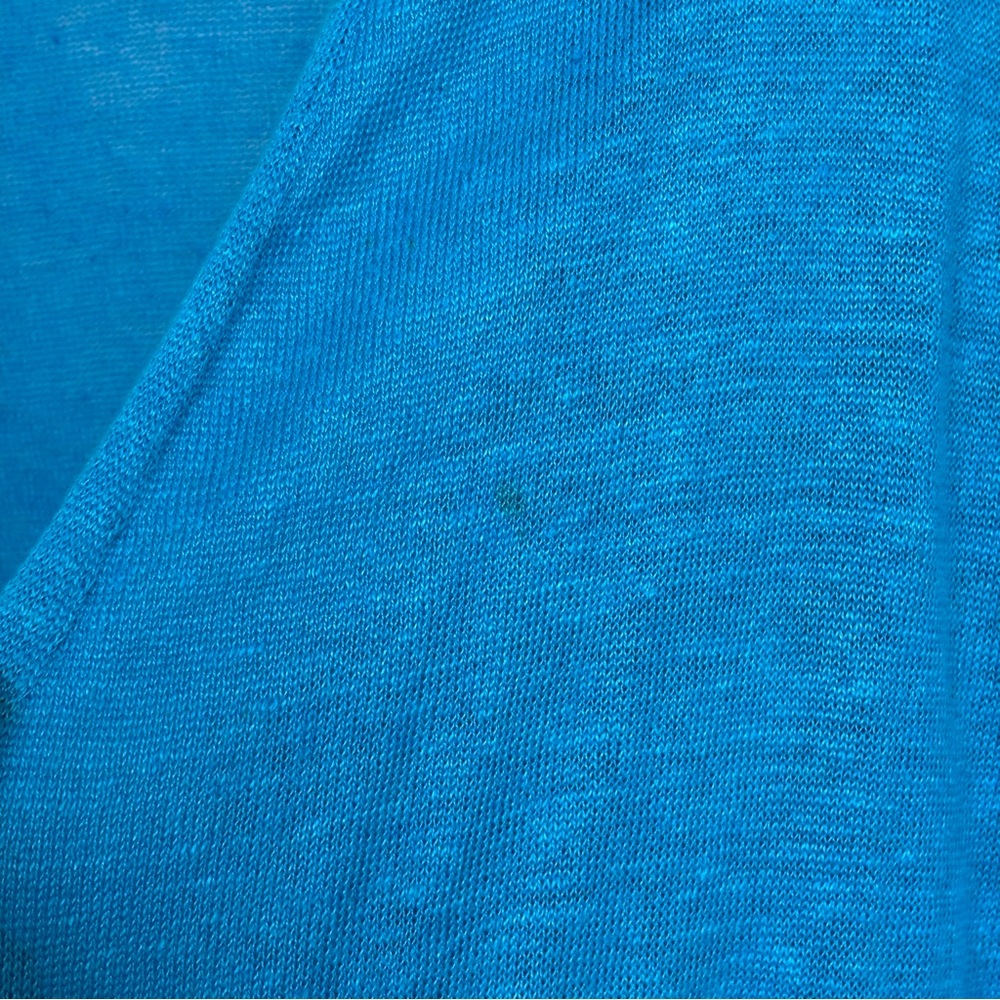 Eileen Fisher Blue Short Sleeve Cardigan Size 1X 100% Linen - Picture 3 of 8